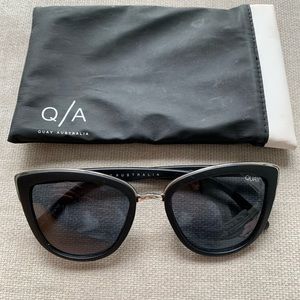 Quay Australia My Girl Women's Cateye Sunglasses 126 with Case in Black